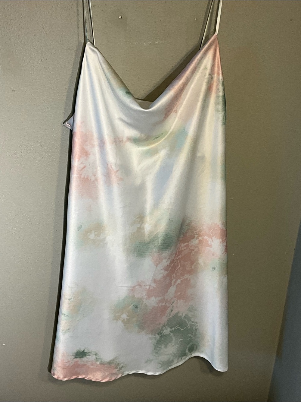 Windsor Silky Pastel Watercolors Tie-Dye Slip Dress M - Picture 2 of 4